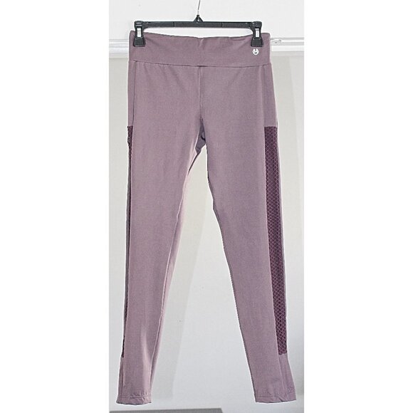 Maaji - "Lane" Fishnet Water Sports Side Stitch Leggings in Fig (Mauve), Med - Picture 7 of 9
